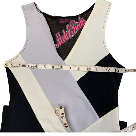 Motel Rocks Mini Dress Black and white with Mesh Size XS - Picture 4 of 8